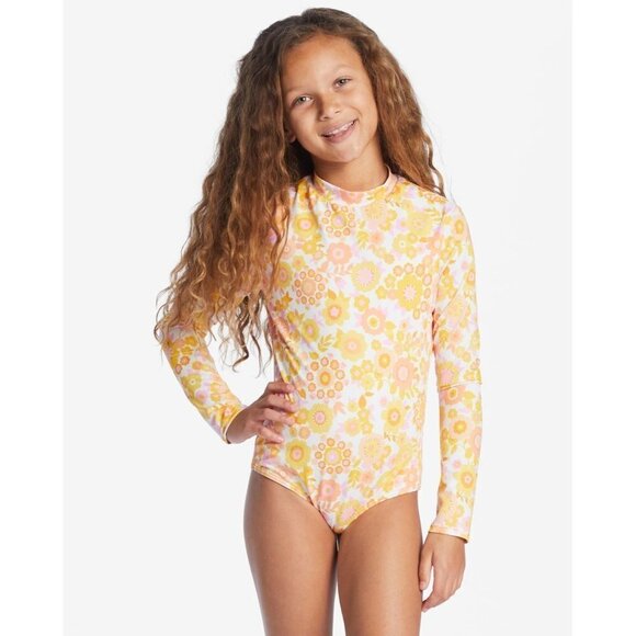 Billabong Girls Swimsuit Sz 14 Wildflower Long Sleeve One Piece UPF 50 Rashguard - Picture 10 of 10